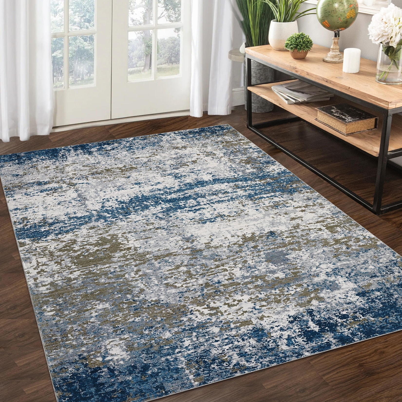 Garvee Modern Abstract Distressed Area Rug