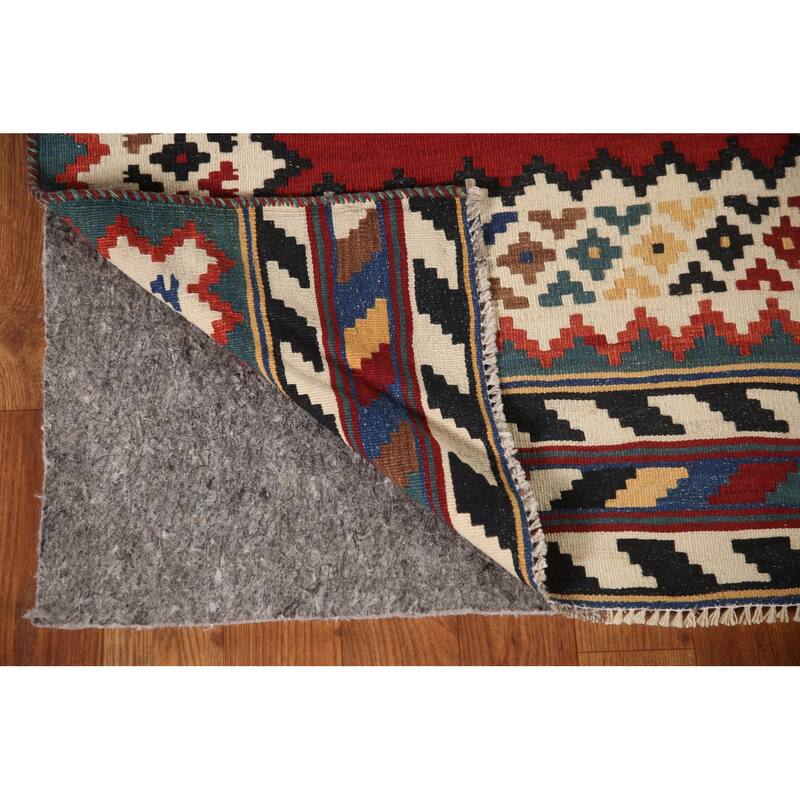 Vegetable Dye Kilim Persian Vintage Area Rug Flatweave Wool Carpet - 5'0"x 8'2"