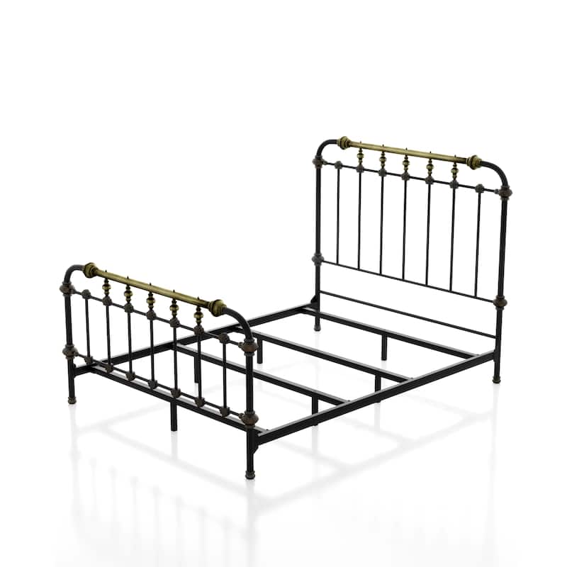 Furniture of America Pall Industial Black Metal Panel Bed