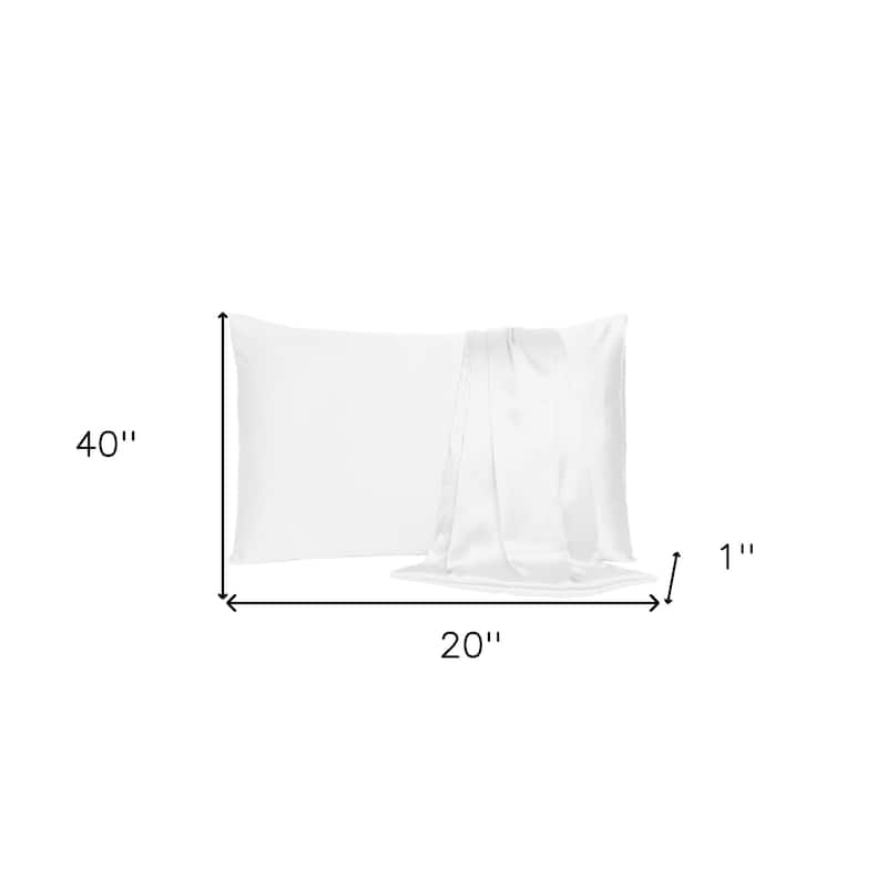 HomeRoots White Dreamy Set Of 2 Silky Satin King Pillowcases
