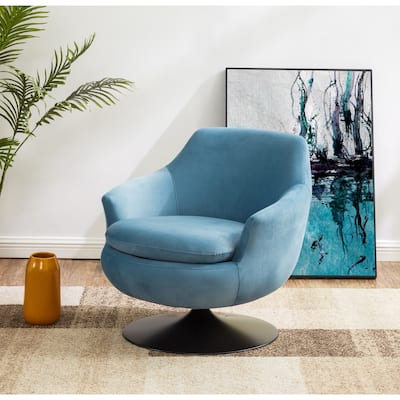 SAFAVIEH Couture Kristell Velvet Swivel Accent Chair - 31.1" W x 32.3" L x 29.5" H - 31Wx32Dx30H