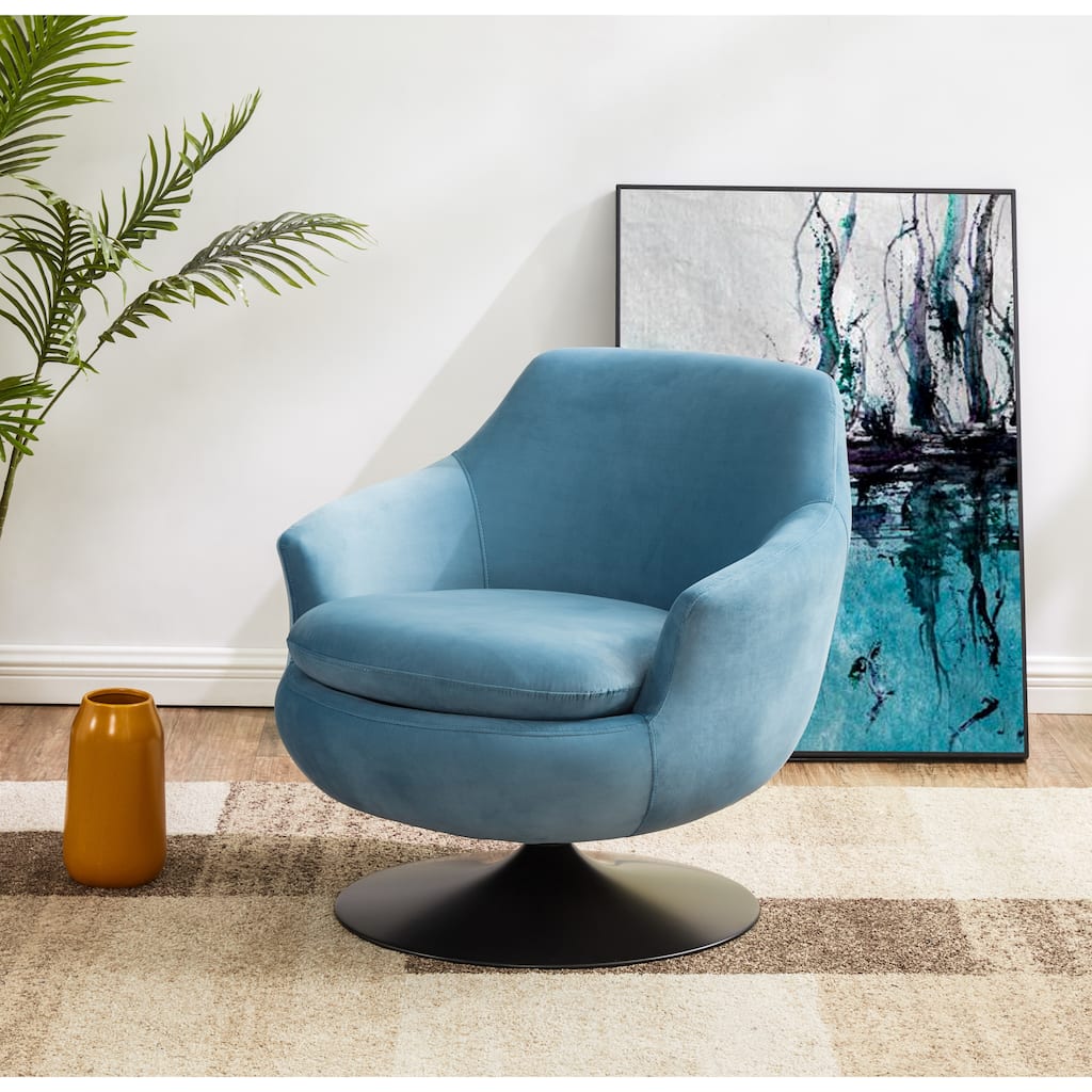 SAFAVIEH Couture Kristell Velvet Swivel Accent Chair - 31.1" W x 32.3" L x 29.5" H - 31Wx32Dx30H