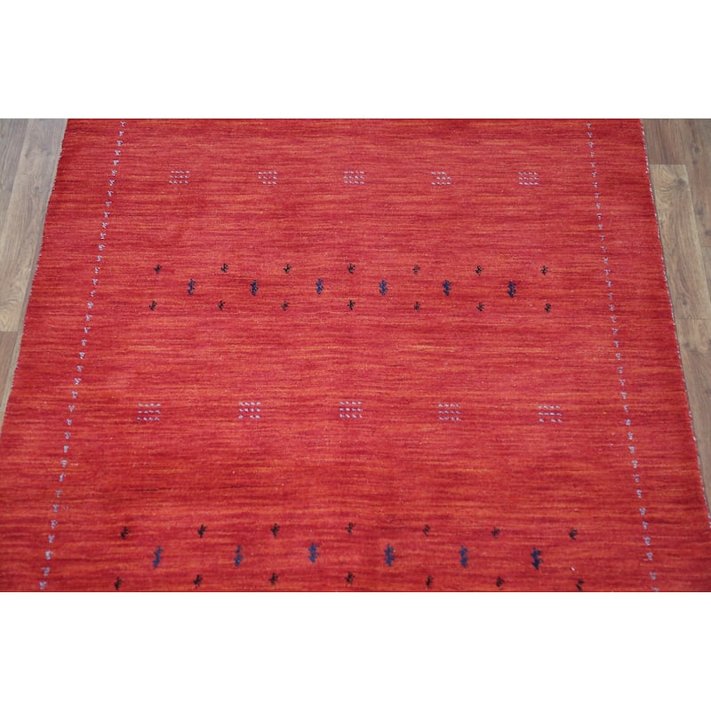 Gabbeh Indian Rug Hand-Knotted Tribal Wool Carpet - 4'7" x 6'5"
