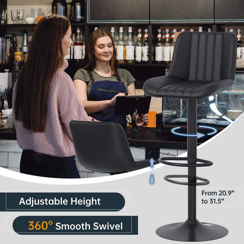 Futzca Swivel Bar Stools Set, 360 Degree Rotating Bar Stool with Adjustable Height, Set of 2