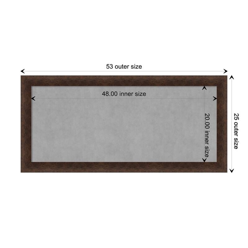 Amanti Art Warm Walnut Framed Magnetic Board - Board Size 48x20
