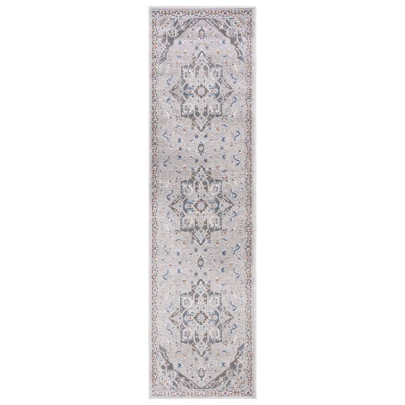 SAFAVIEH Handmade Eternal Eria Oriental Medallion Rug - 2'2" x 8' Runner - Grey/Blue Rust