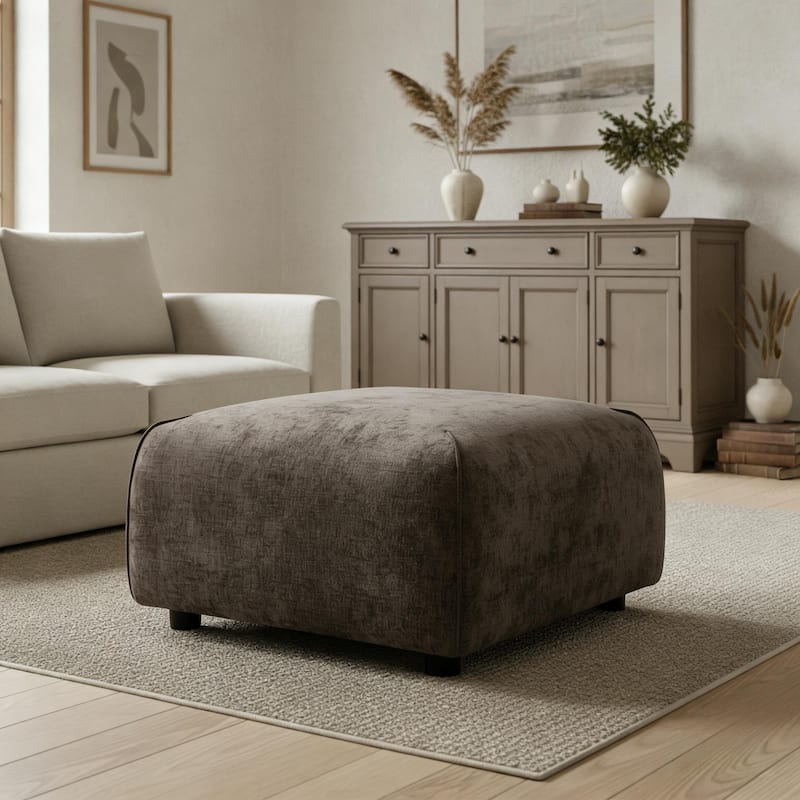 Christopher Knight Home - Marcella Modern Plush Upholstered Square Ottoman, Footrest, for Living Rooms, Bedrooms, Home Offices
