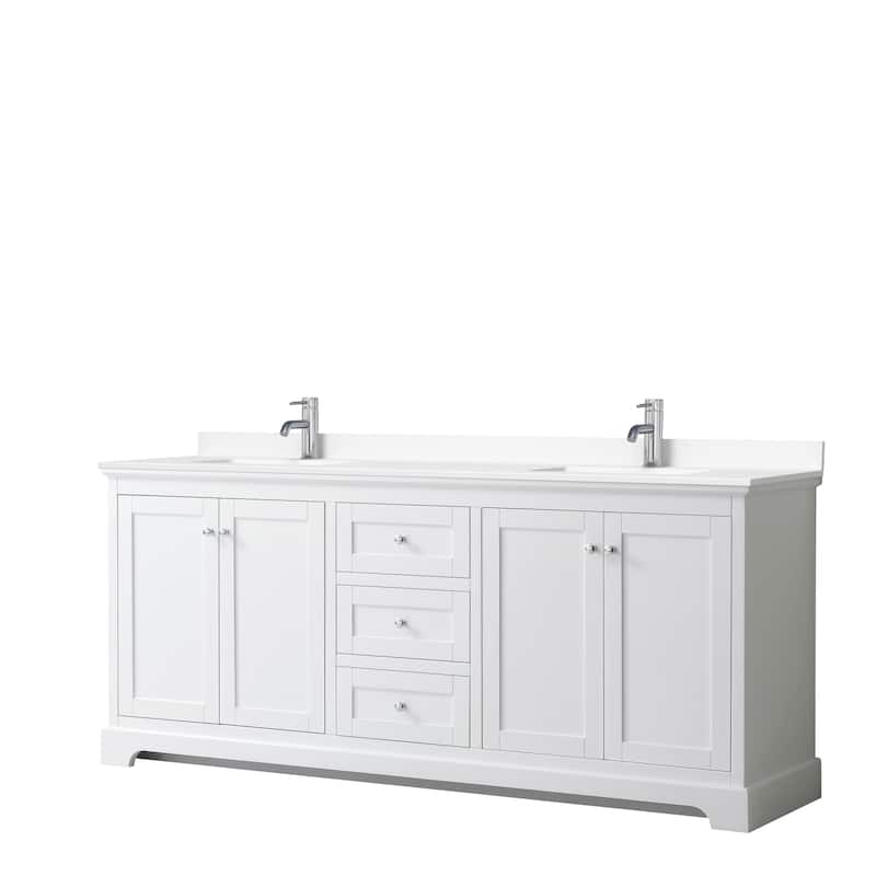 Avery 80 Inch Double Vanity, Cultured Marble Top