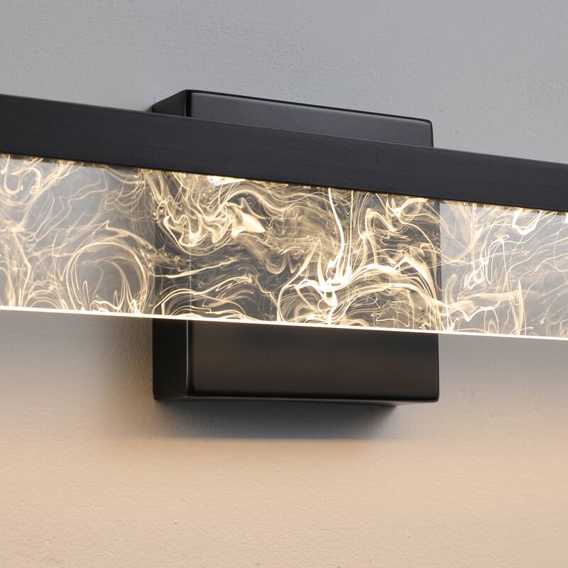 LED Bathroom Vanity Light 24/32/39 inch Dimmable Metal Wall Sconce - Black/Warm White Light