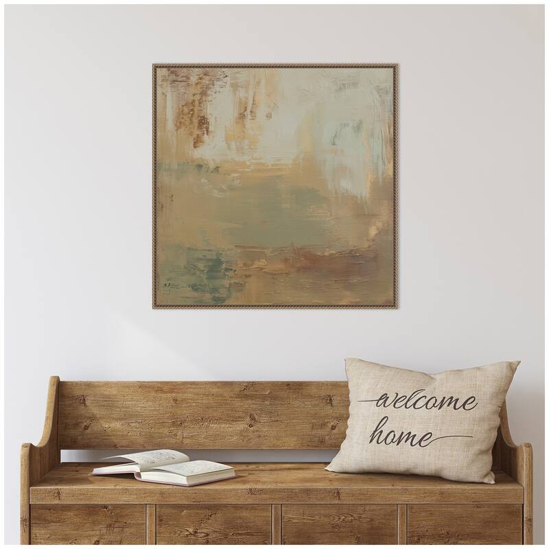 Kate and Laurel Sage Horizon No. 3 by Amy Lighthall Framed Canvas Wall Art Print