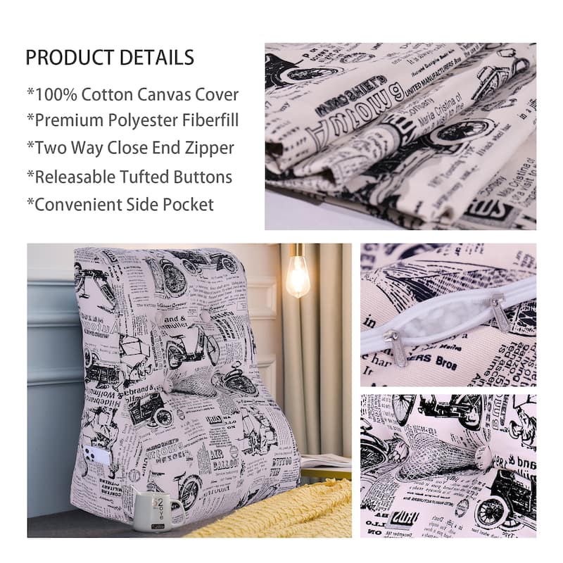 Large Bed Rest Contour Wedge Pillow Reading Back Support Cushion