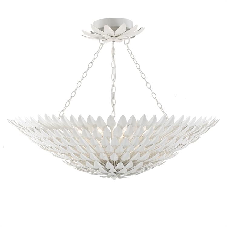 Broche 8 Light Matte White Ceiling Mount - 30'' W x 12'' H
