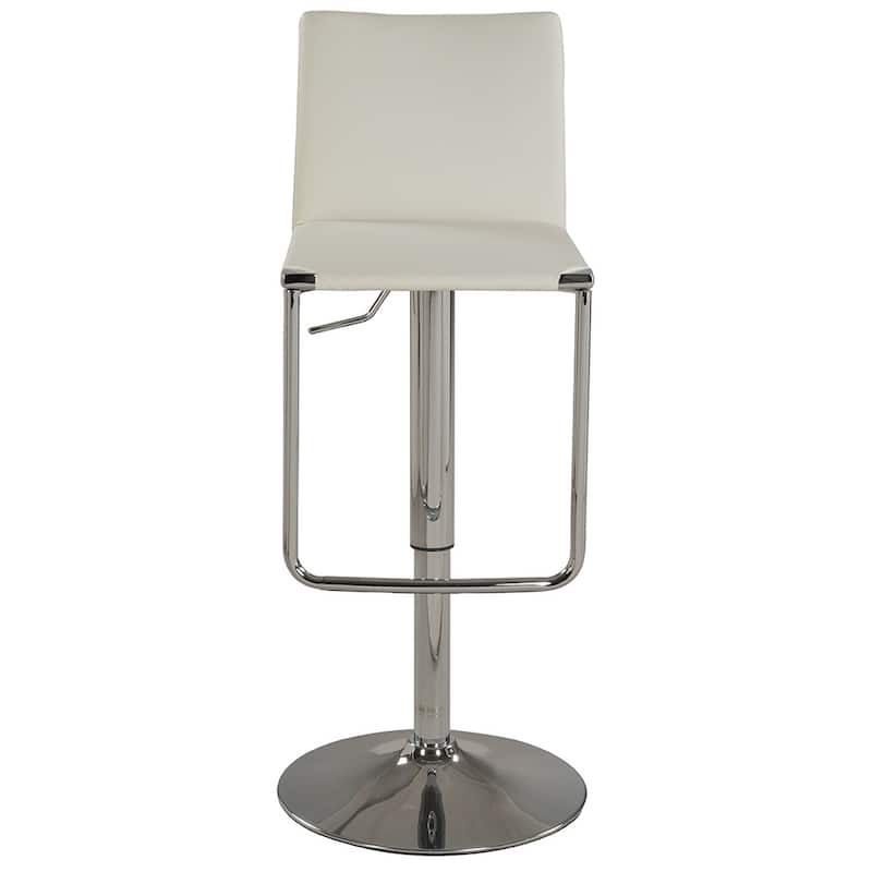 Somette White Low Back Pneumatic Stool - N/A
