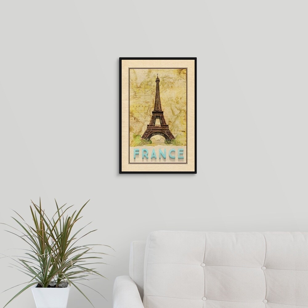 Shop Travel France Black Float Frame Canvas Art Overstock 27699231