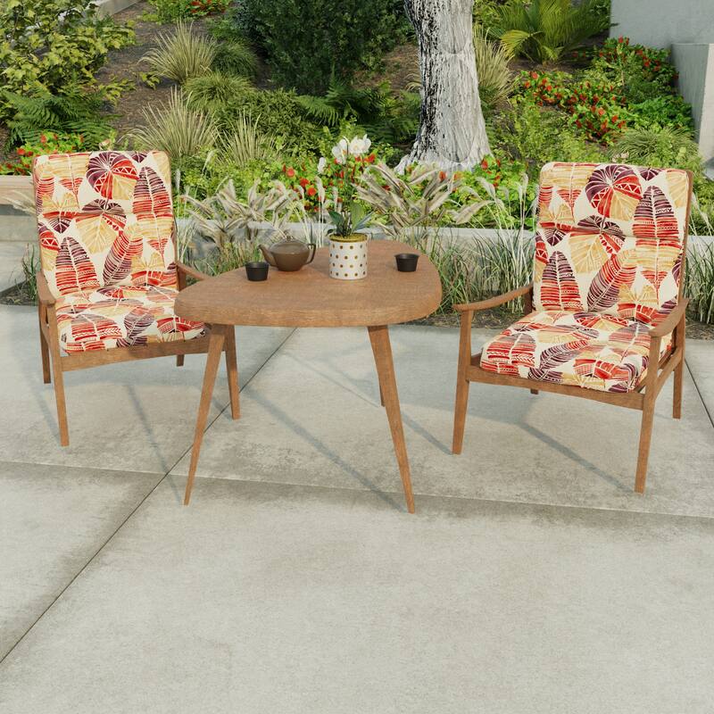 22" x 44" Outdoor Chair Cushion with Ties and Loop - 44'' L x 22'' W x 4'' H