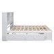 preview thumbnail 14 of 12, White King Size Platform Storage Bed Frame with Bookcase Headboard & 8 Drawers, Storage Compartments for Teens Adults