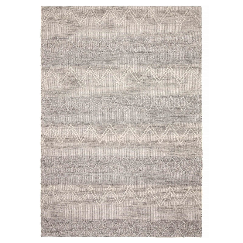 ECARPETGALLERY Braid weave Sienna Grey Wool Rug - 6'1 x 8'10 - Grey - 6'1 x 8'10