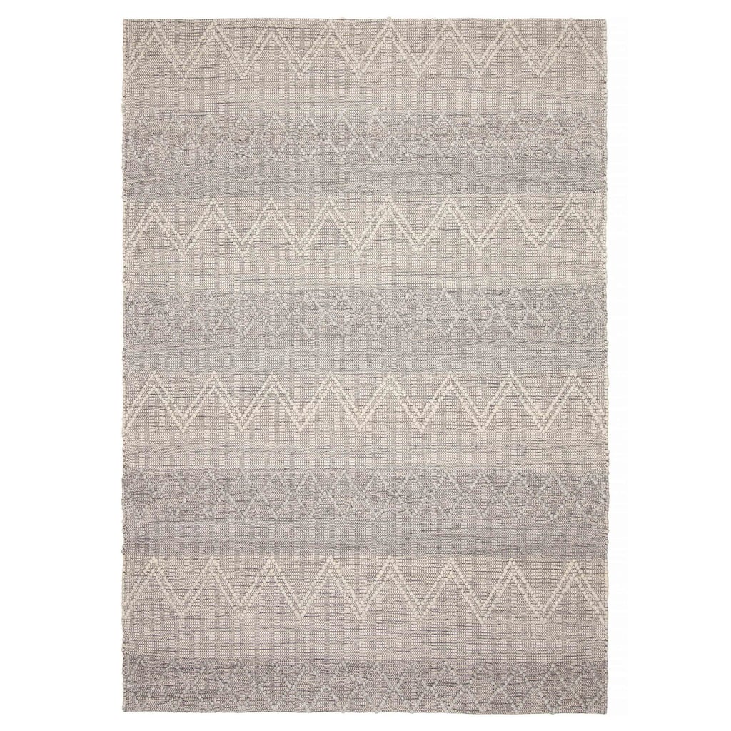 ECARPETGALLERY Braid weave Sienna Grey Wool Rug - 6'1 x 8'10