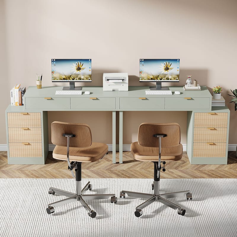 Modern Wood Computer Desk with 5-drawer for Home Office