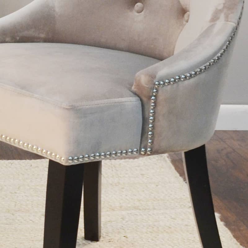 Tufted Back Upholstered Dining Chair - 35" - Gray - Set of 2