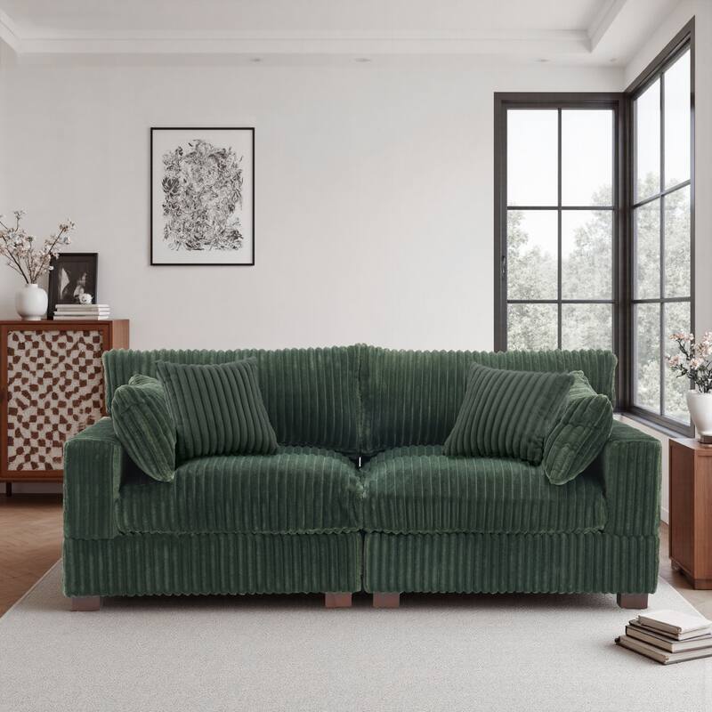 80"Plush Upholstery Loveseat Modular Sofa Couch