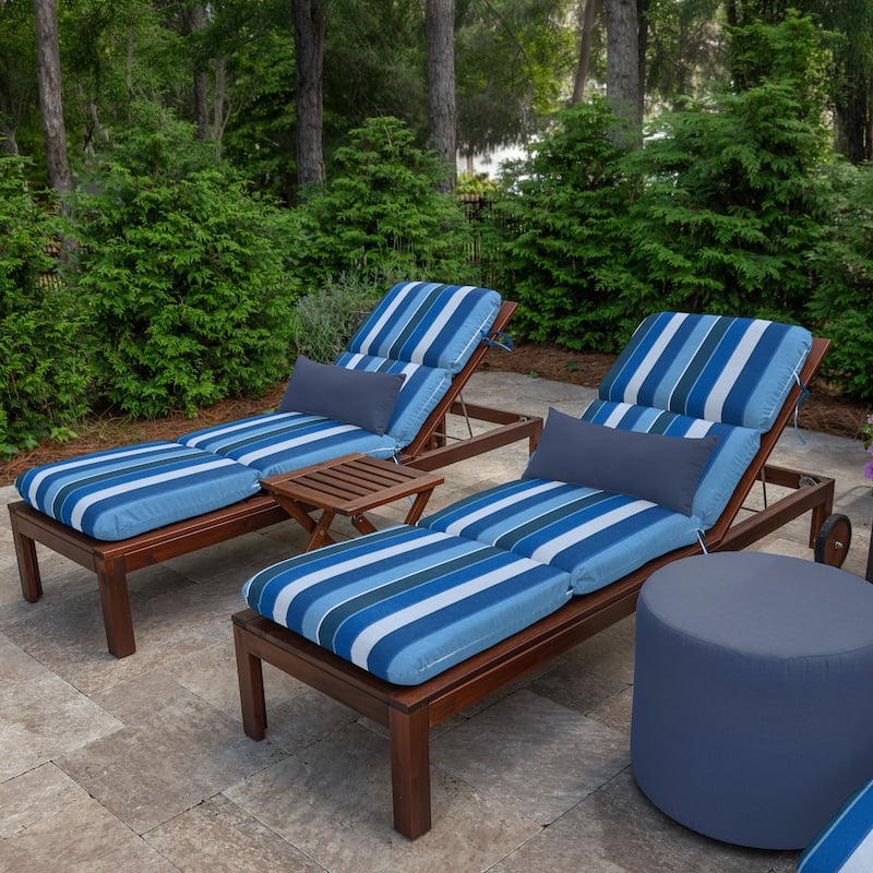 Casual Cushion Sunbrella® Fabric 1-Piece Outdoor Chaise Cushion, 22.5"W x 74"L - 22.5"W x 74"L