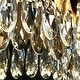 preview thumbnail 9 of 13, Modern 1-Light LED Crystal Chandelier Black Gold Linear Island Lights for Dining Room - D31.5" x H6"