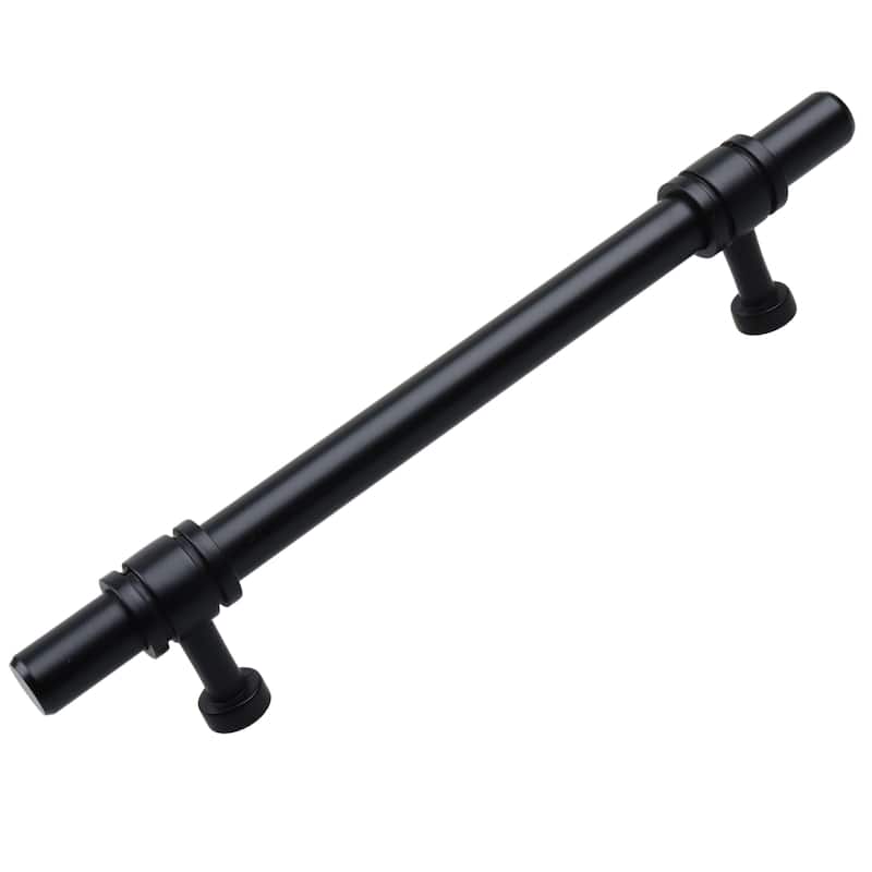 5 in Center Matte Black Barrel Ring Bar Pull (25 Pack)