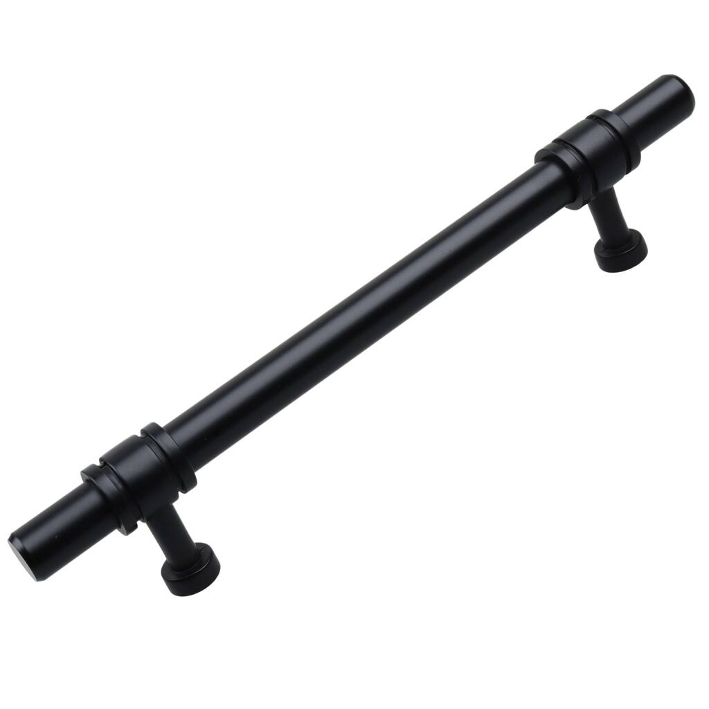 5 in Center Matte Black Barrel Ring Bar Pull (25 Pack)