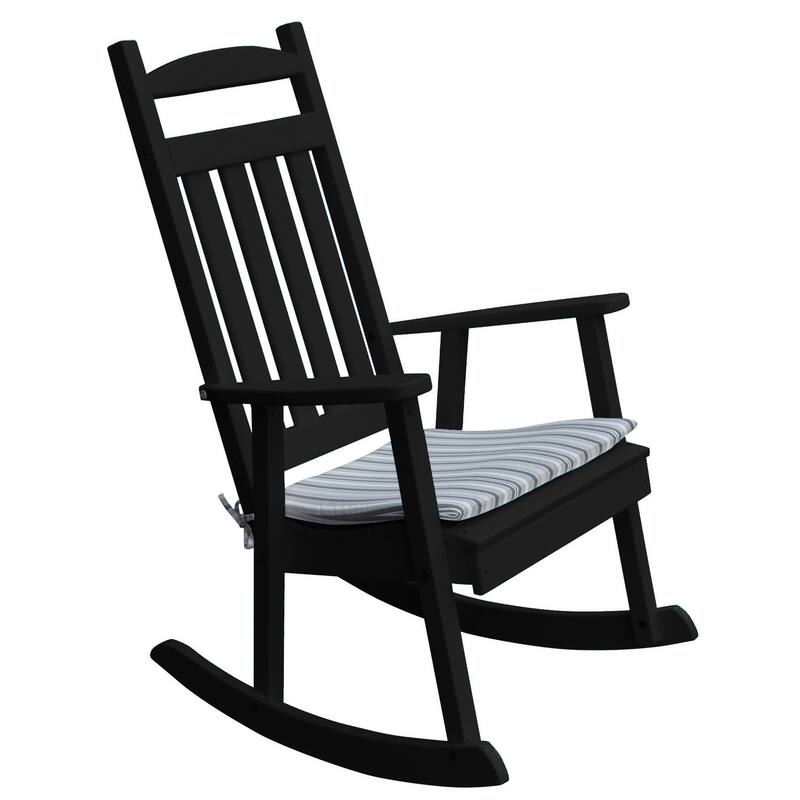 Poly Classic Porch Rocker - Black