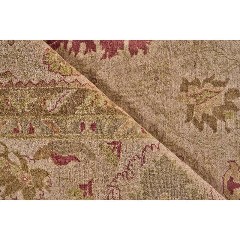 EXQUISITE RUGS ONE-OF-A-KIND Rare and Unusual Agra Hand Knotted Taupe Rug - 11'7"x14'4"