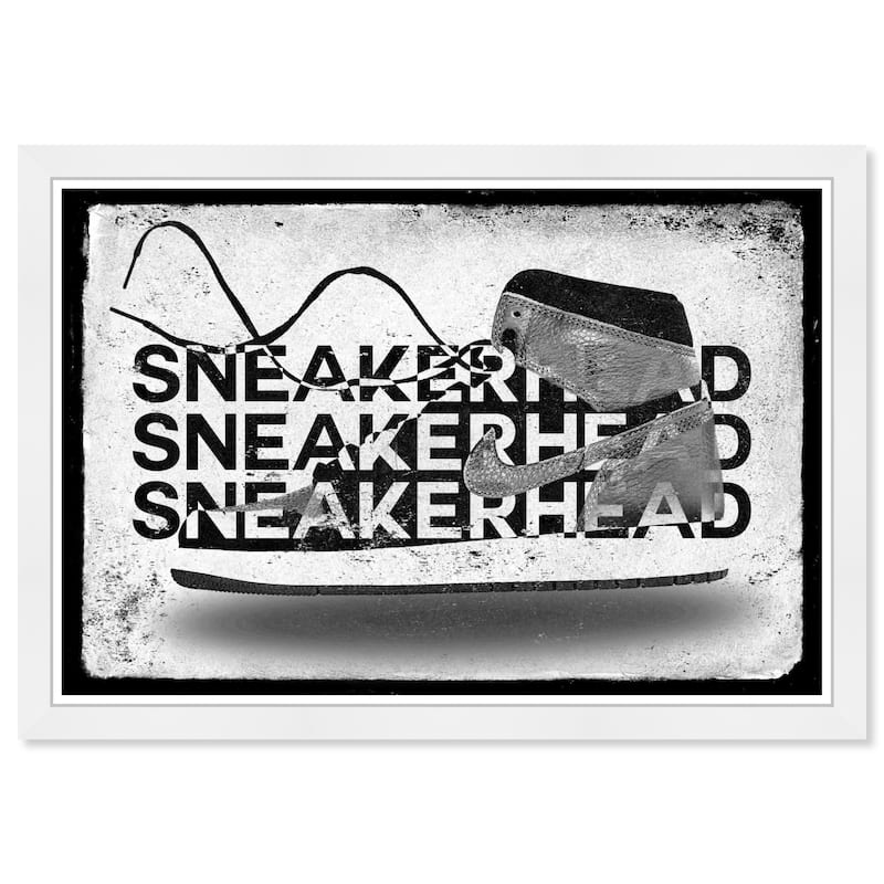 Wynwood Studio Canvas Fashion and Glam Sneakerhead Noir Black and Modern & Contemporary Wall Art Canvas Print