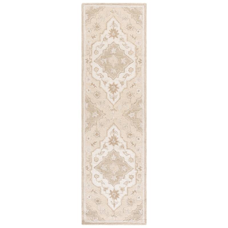 SAFAVIEH Handmade Metro Gerharde Wool Rug - 2'3" x 8' Runner - Beige/Ivory
