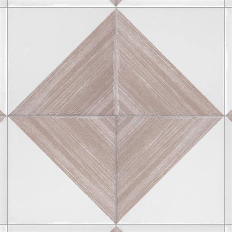 Merola Tile Triangle Rustique Glossy Taupe 6" x 6" Ceramic Wall Tile