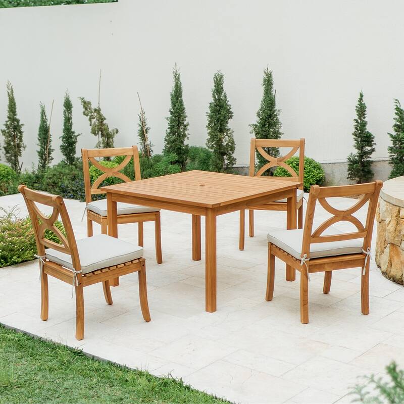 Cambridge Casual Lowell 5-Piece Teak Patio Square Dining Set