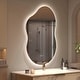 preview thumbnail 1 of 9, Apmir Frameless Asymmetrical Mirror Back Lighted Bathroom Vanity Mirror Anti-Fog, 3 Colors Touch Irregular Mirror 36"x20"