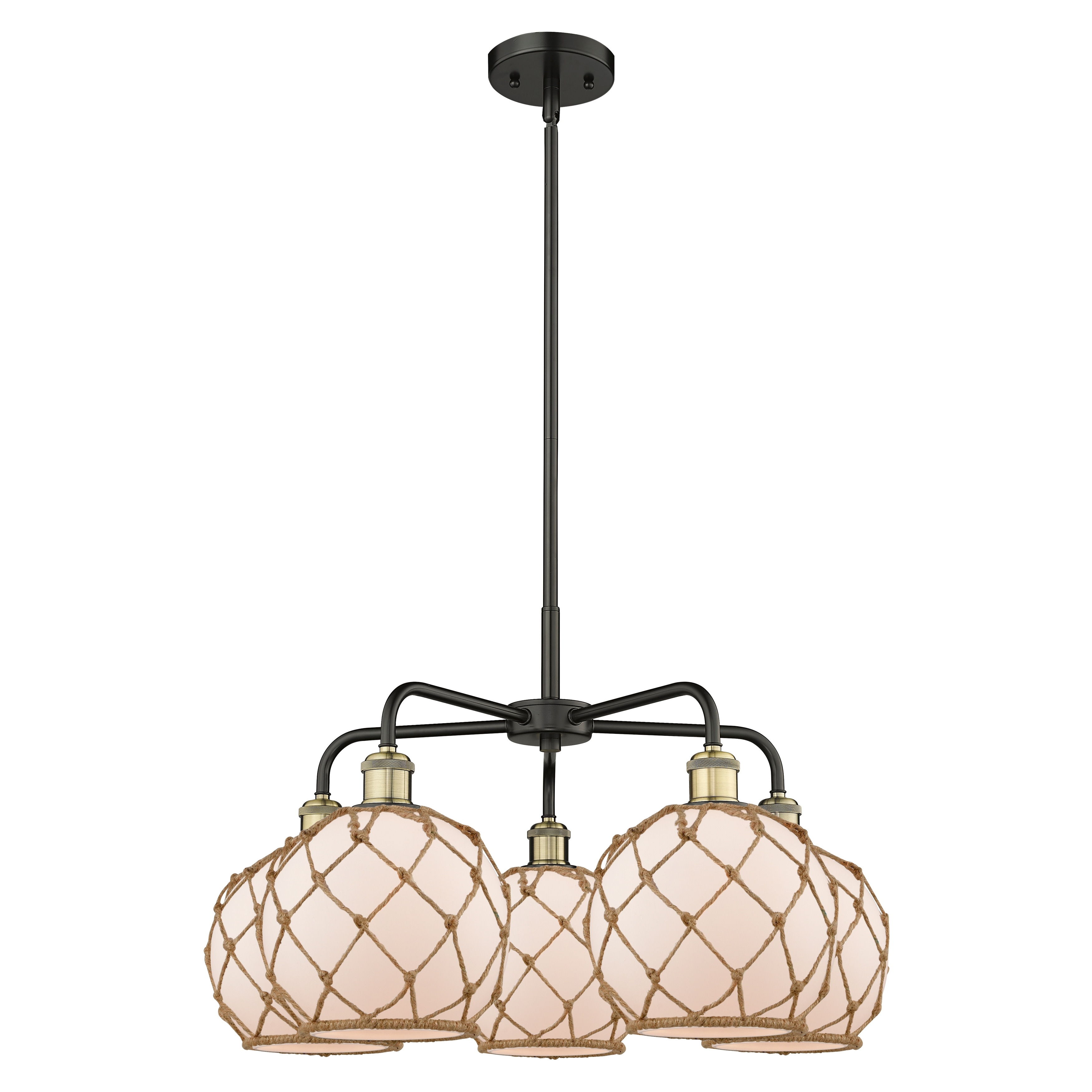 Innovations Lighting Endless Possibilities Ballston - Farmhouse Rope - 5 Light 27" Stem Hung Chandelier