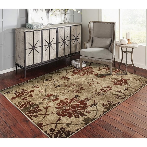 slide 6 of 6, Copper Grove Pyhajarvi Floral Area Rug 2'x3' - Burgundy