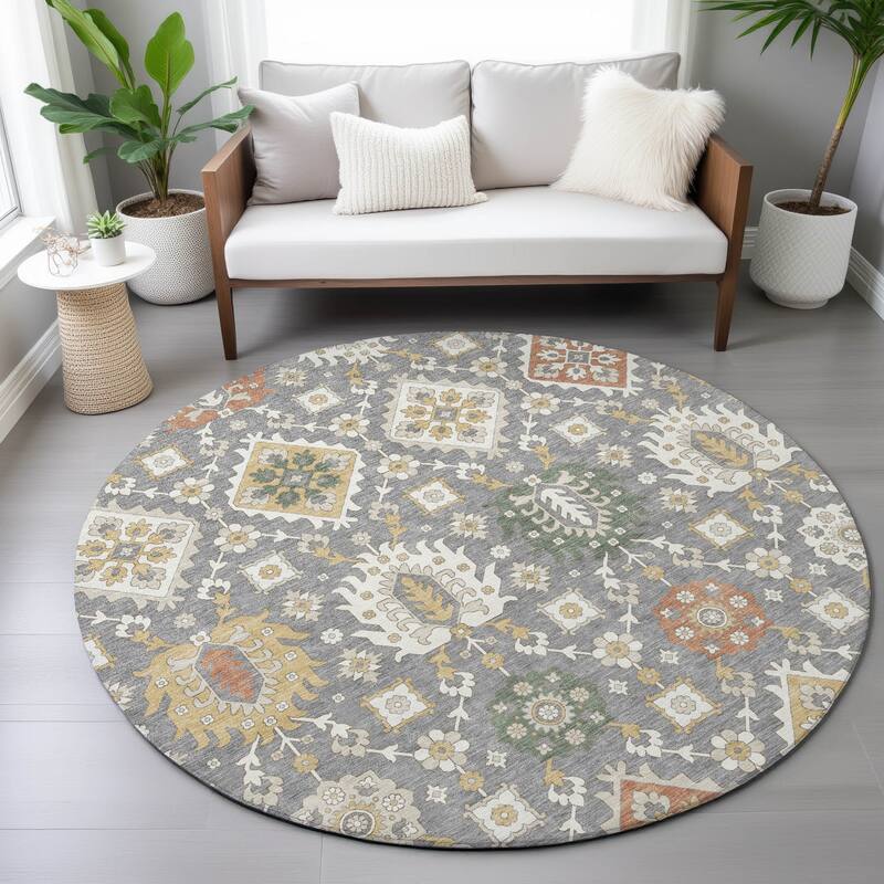 Machine Washable Indoor/Outdoor Boho Global Chantille Rug