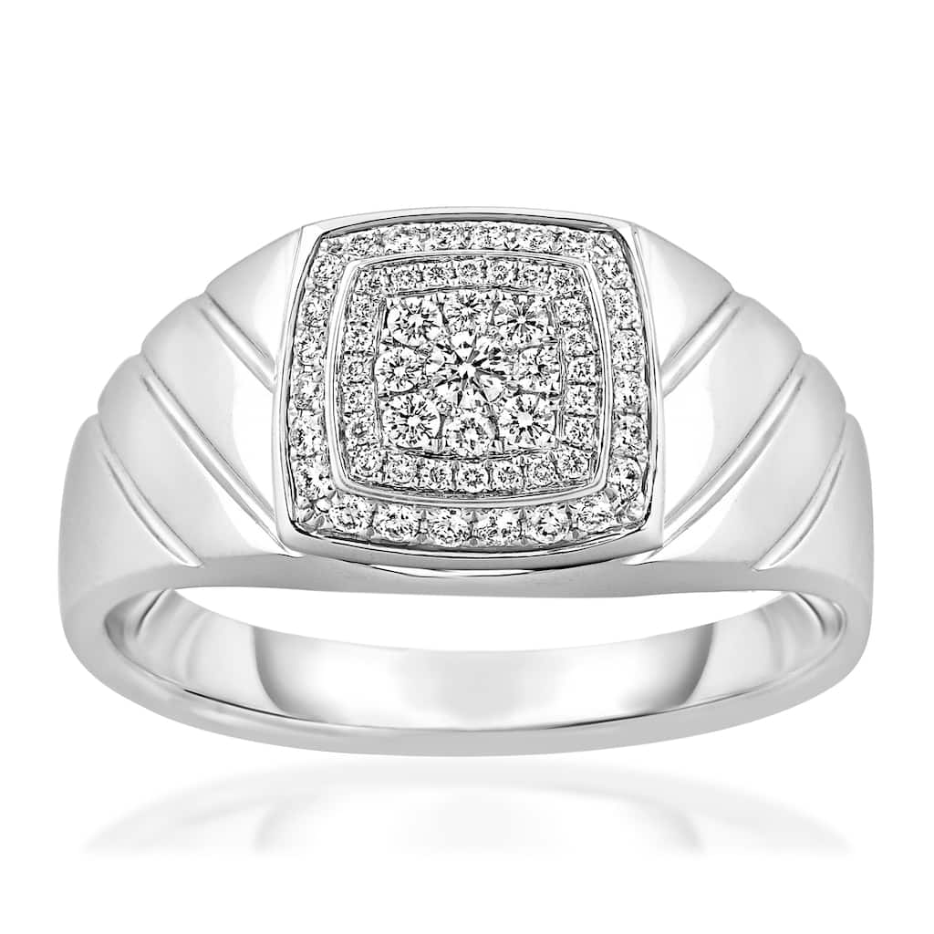 Calista 5/8 Cttw Natural Diamond 14KT White Gold Gents Ring