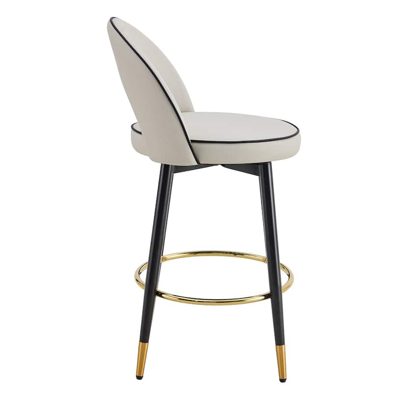 360 ° Rotatable Bar Chair,Modern Pu Comfortable Upholstered Bar Chair With Metal Legs