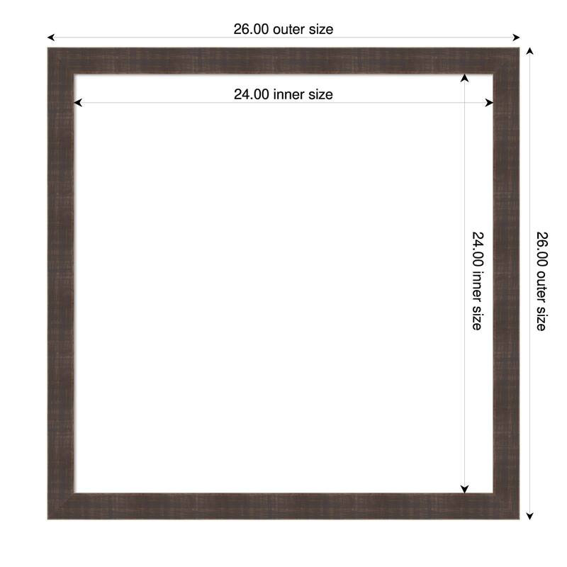 Amanti Art Whiskey Brown Rustic Framed Dry Erase Magnetic Board - 26 x 26 in