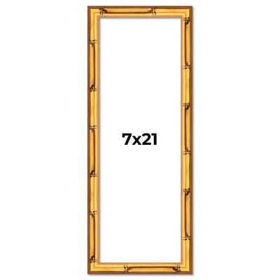 7x21 Frame Gold Bamboo Picture Frame Modern Photo Frame Includes UV Acrylic Shatter Guard Front Acid Free Foam Backing Board