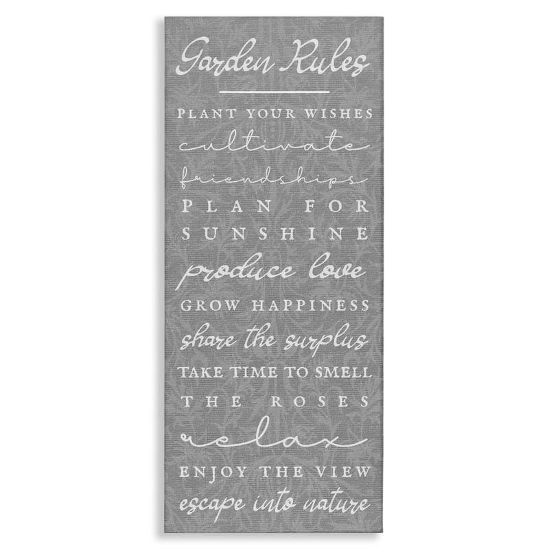 Stupell Comforting Garden Rules Canvas Wall Art Design By Lil' Rue - 20 x 48