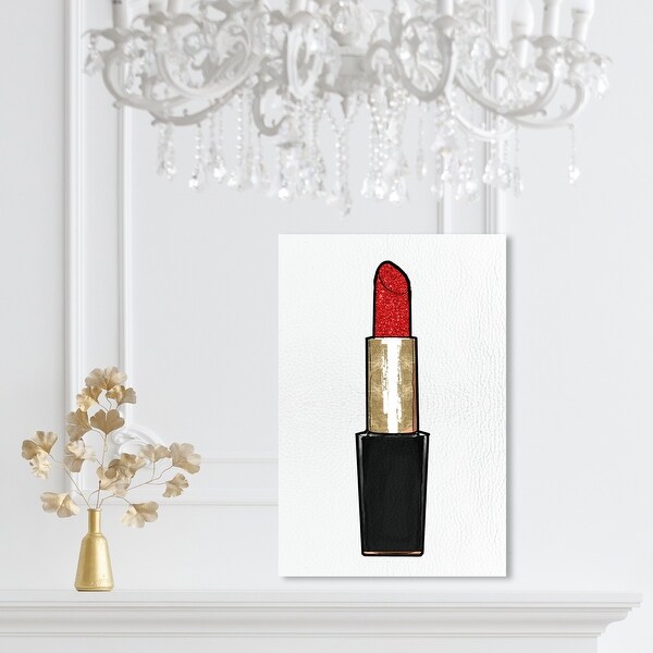 Oliver Gal 'Red Lipstick Glitter' Fashion and Glam Wall Art