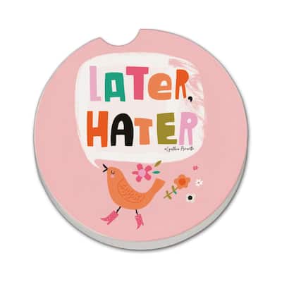 Later Hater 2 Pack Absorbent Stone Coaster for Vehicle Cup Holder 2.6” Diameter Manufactured in The USA