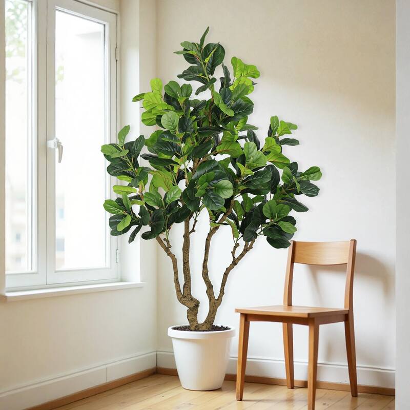 7FT Tall Artificial Banyan Tree Silk Plant - Large Faux Greenery with Natural Look Leaves, Potted Fake Tree, 1pc/set