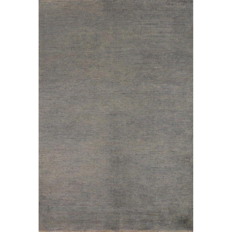 Hand Knotted Oriental 100% Wool Carpet Modern Modern Greys & Charcoal Gabbeh Area Rug - 5' 10'' X 4' 0''