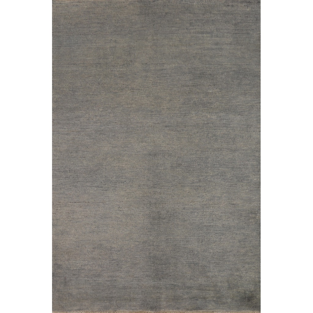 Hand Knotted Oriental 100% Wool Carpet Modern Modern Greys & Charcoal Gabbeh Area Rug - 5' 10'' X 4' 0''