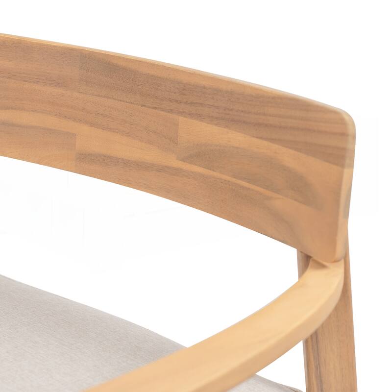 Acacia Wood Club Chair With Seat Cushion